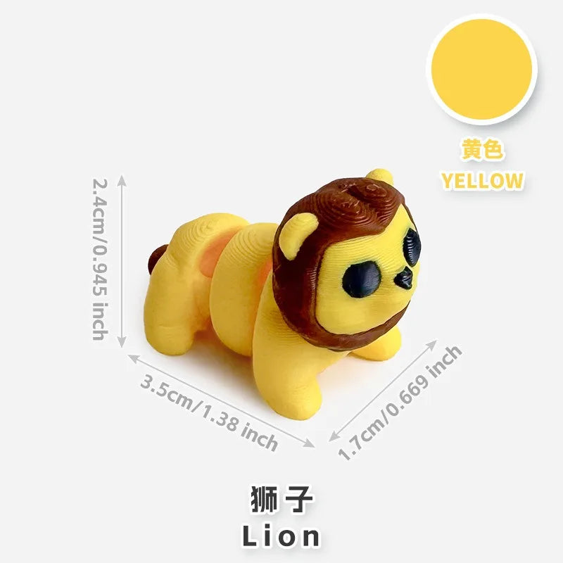 10/50pcs 3D Printed Simulation Toys Mini Animal Model Home Ornament  Cartoon Figure Birthday Gift Sets Decompression Kid Toy