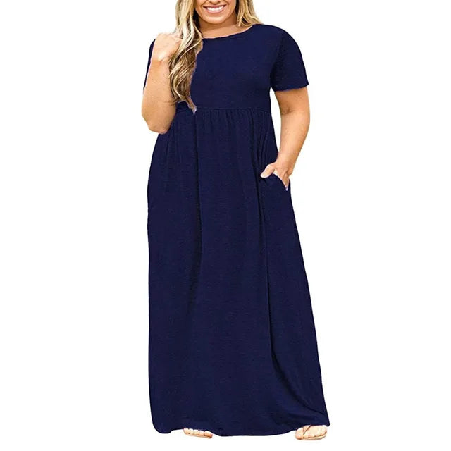 Women's wear-resistant printed maxi dress, large size dress, large size, fat mm, summer clothing 