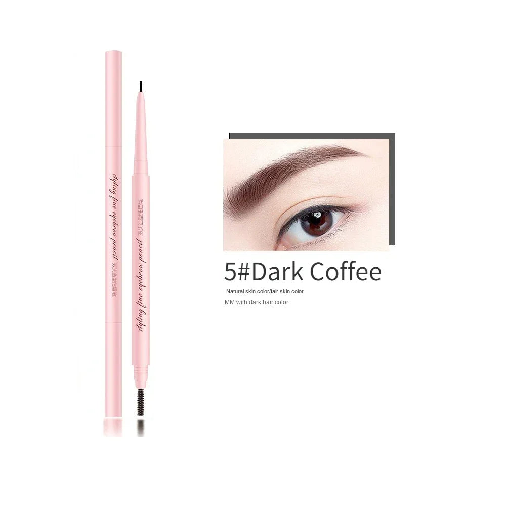 1Pc Ultra Fine Double-Ended Eyebrow Pencil Waterproof Sweat-proof Long Lasting Professional Eye Makeup for Women Wholesale 1.5mm