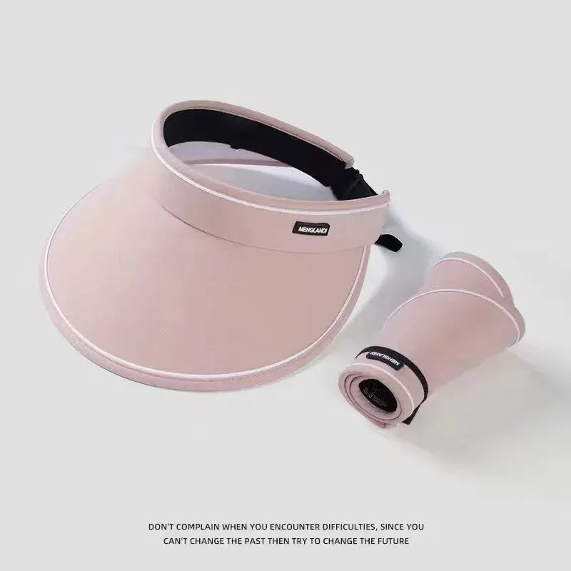 New Sun Hat Women's UV Protection Sun Hat Summer Empty Top Cap Large Brim Outdoor Cycling Face Shade Hat Woman