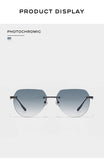 Benywoods Design Fashion Rimless Men's Sunglasses Gradient Photochromic UV400 Outdoor Sun Glasses Pure Titanium Eyewear BS23052
