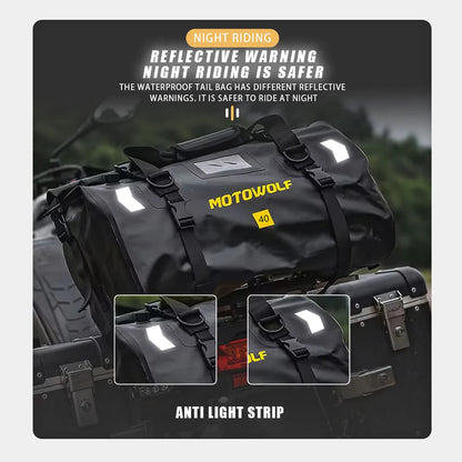 Motorcycle Waterproof Tail Bag Travel Outdoor Dry Luggage Roll Pack Bag 20 /40/66 Motorbike Luggage Backpack Motorcycle Seat Bag