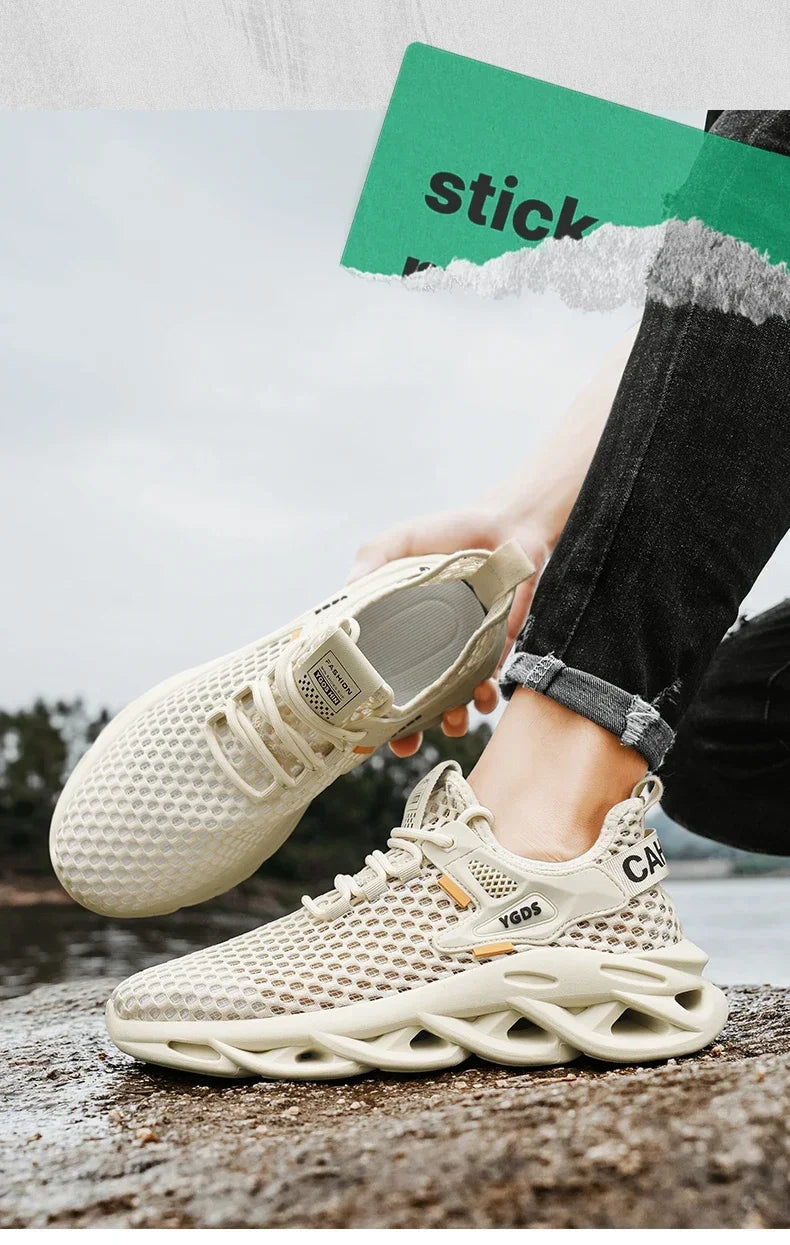 Men's Summer Mesh Sneakers - Breathable for Casual Outdoor Running Tennis Hiking & Luxury Platform Loafers Style