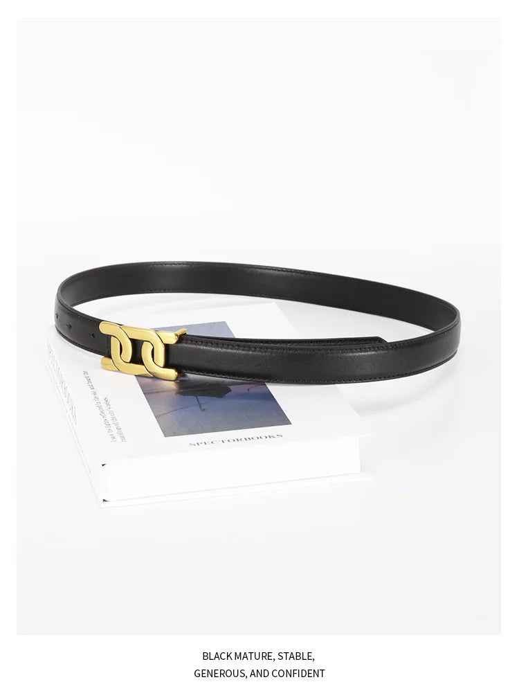 1Pc Women's Retro Belt, Alloy Buckle Fashion Casual Jeans Belt, High-End Long Skirt Pants Belt