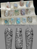 1Pc Chain Ice Flower Fox Spoon Fork Dragon Snake Butterfly 3D Acrylic Mold Nail Art Decorations  DIY Design Silicone Nails Mold