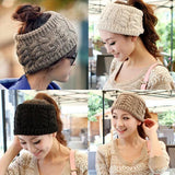 Female Cycling Cap Warm Knitted Riding Skullies Beanies Twisted Head Wrap Women's Winter Hat Hairwrap Headwear