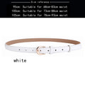 Women's belt genuine leather fashion casual simple everything matching decoration cowhide pants belt white jeans small belt