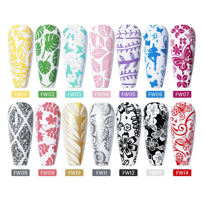BORN PRETTY 1 Bottle 8ml Stamping Gel Polish Black White Gold Silver Nail Stamping Gel Printing Polish Soak Off Gel Varnish