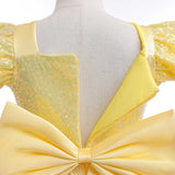 Children Princess Costume Kids Halloween Carnival Beauty Beast Birthday Party Clothes Girl Yellow Belle Cosplay Dress Up