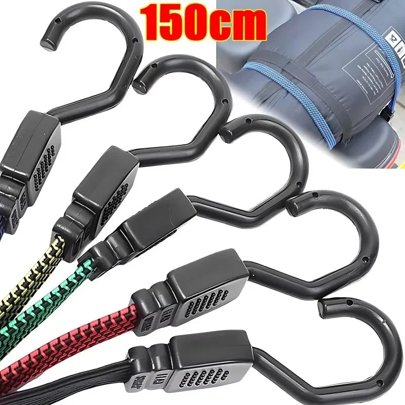 New Elastics Rubber Luggage Rope Cord Hooks Bikes Rope Tie Bicycle Luggage Roof Rack Strap Fixed Band Hook Car Accessories