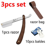 Stainless Steel Folding Shave Knife Beard Straight Razor Hair Dressing Tool Men Manual Convenience Hair Trimmer Shaver Barbeador