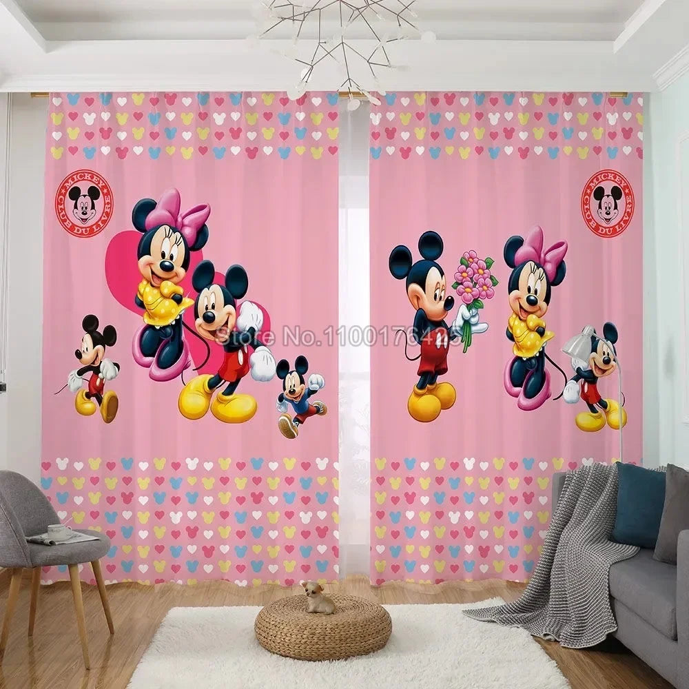 Princess Series Curtain Home Decor 1pc Bedroom Window Drapes for Living Room Balcony Screen Dustproof Cartoon Cute Perforated