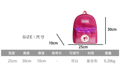 Kawaii Barbie Cartoon Anime Fashion Backpack Girl Barbie Princess Backpack Cute Kindergarten Kids Schoolbag Gift Toys