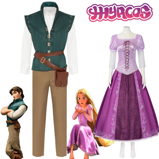 Movie Rapunzel Cosplay Costume Tangled The Series Flynn Rider Cosplay Suits Rapunzel Dress Halloween For Adult Women Men Party