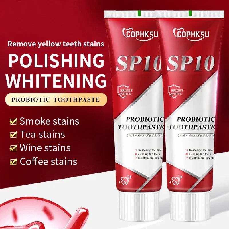 SP-10 Probiotic Toothpaste Whiten Tooth Remove Plaque Stains Teeth Whitener Oral Hygiene Clean Fresh Breath Teeth Care Product
