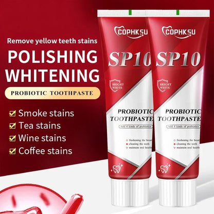 SP-10 Probiotic Toothpaste Whiten Tooth Remove Plaque Stains Teeth Whitener Oral Hygiene Clean Fresh Breath Teeth Care Product