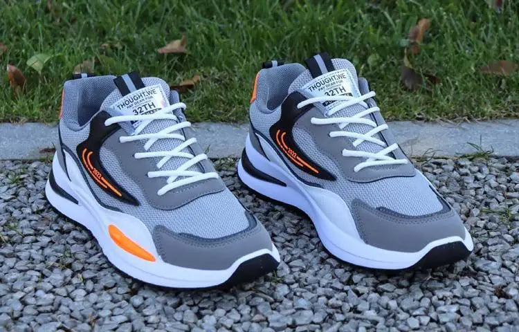 Zapatillas deportivas informales de retazos para hombre, zapatos de malla transpirables para hombre, zapatillas de tenis para correr al aire libre, zapatillas masculinas cálidas con cordones y antideslizantes.