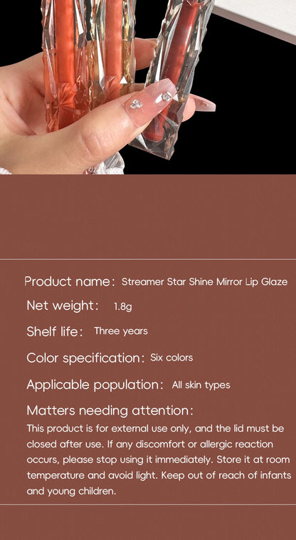 Brillo de labios de larga duración, hidratante, fácil de teñir, resistente al agua, efecto espejo, cristal de agua, brillo de labios, color transparente, cosméticos
