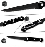 30pcs Black Dinnerware Set Stainless Steel Steak Knife Fork Coffee Spoon Teaspoon Flatware Dishwasher Safe Kitchen Tableware Set