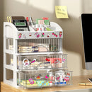 Caja de almacenamiento estilo cajón transparente para guardar joyas y productos para el cuidado de la piel, organizador de escritorio de alta capacidad, a prueba de polvo y desorden.