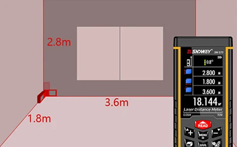 SNDWAY Laser Distance Meter Tape measure Digital Camera Function Laser Range Finder Tape Angle Rangefinder measure Tool