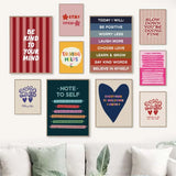 Be Kind To Your Mind Mental Health Psychological Canvas Posters Inspirational Quotes Wall Art Printed Picture Therapy Home Decor