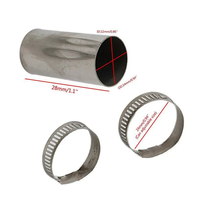 24mm ar diesel aquecedor de estacionamento tubo de escape conector mangueira de ventilação de gás de aço inoxidável com braçadeiras para eberspacher webasto