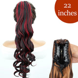 34inches Synthetic Ponytail Hair Extension Clip in Fake Wig Hairpiece Blonde Wrap Around Pigtail Long Smooth Overhead Pony Tail