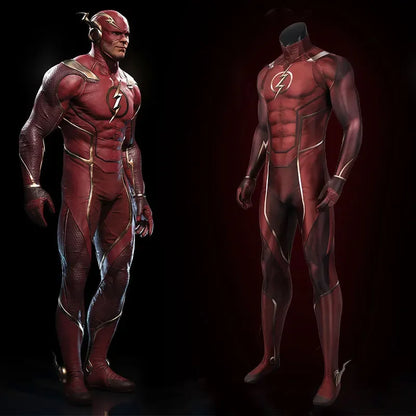 Red Barry Allen Cosplay Costume Adult Men Bodysuit Mask Full Set Halloween Zentai Suit Custom Made