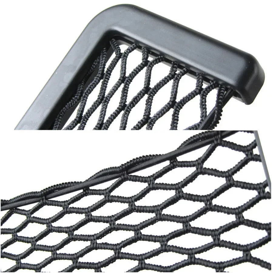 Car Organizer Mesh Storage Bag Net Pocket Mobile Phone Holder Auto Accessories Multi Function Car Storage Net Pocket