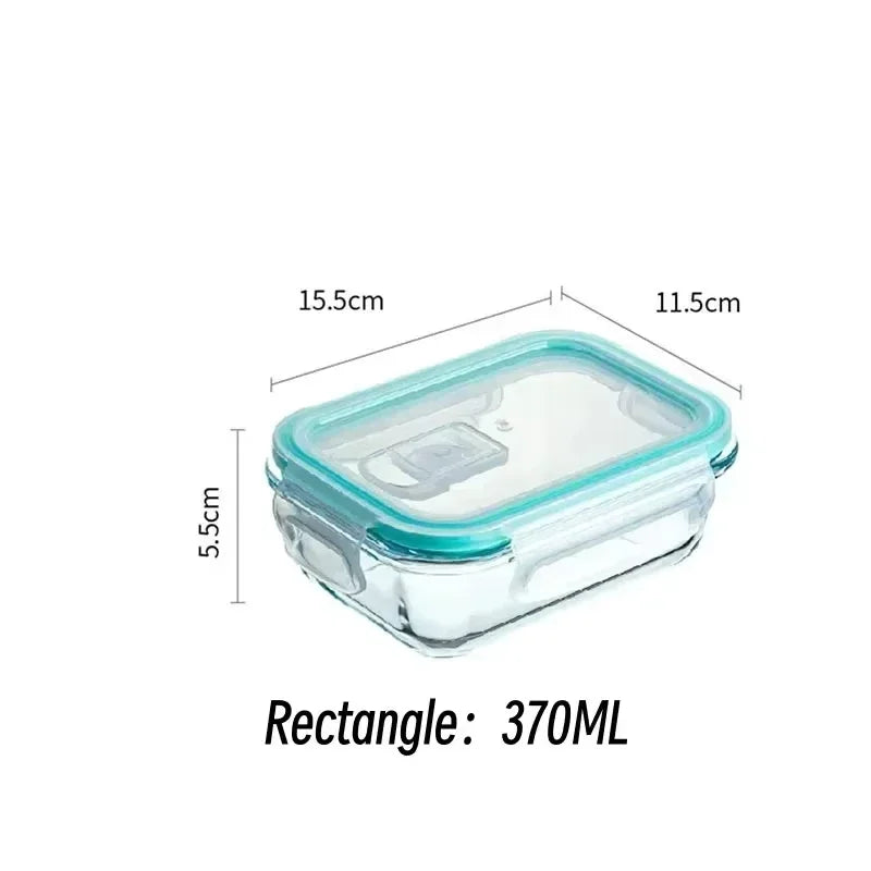 Glass Food Storage Containers Kitchen Organizer, Bento Lunch Boxes，Storage Vegetable Fruit Kitchen Accessories