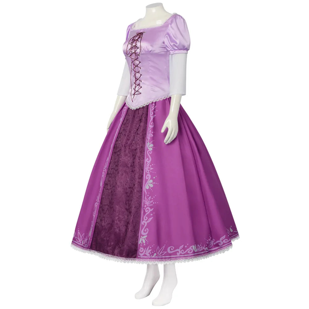 Tangled Rapunzel Cosplay Costume Adult Kid Carnival Uniform Wig Anime Fairy Tale Princess Women Girls Dress Halloween Costumes