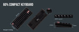 CIDOO QK61 V2 VIA-Programmable 60% Gasket Mount Wired/2.4GHz Wireless/Bluetooth Compact Keyboard with South-Facing LEDs