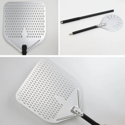 6&12 13 14  Inch Pizza Perforated Shovel Paddle Pizza Oven Turning Peel Hard  Anodized Pizza  Baking Kitchen Tool Spatula