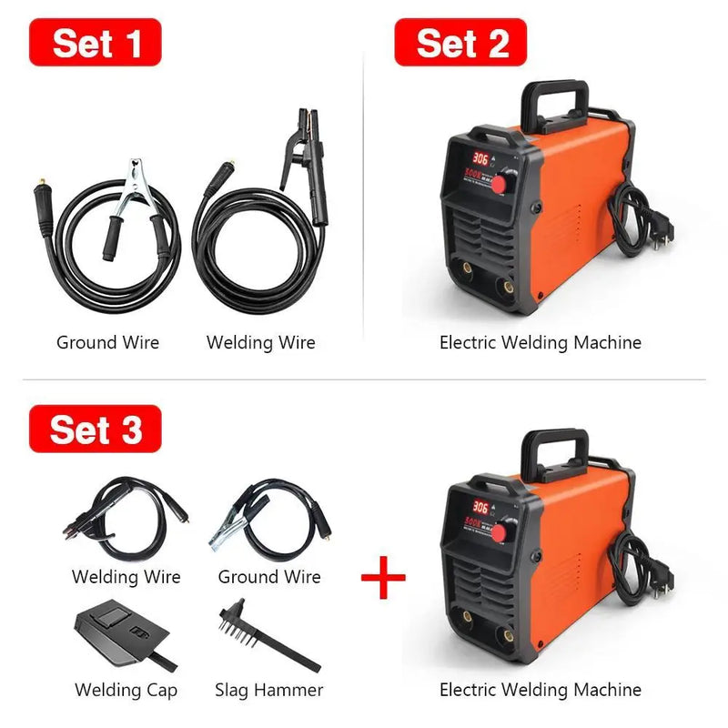Portable Welding Machine 220V Digital Display LCD Hot Start Welding Machines 300A ARC Welder Machine with Electrode Holder Wire