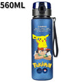 Anime Pokemon Portable Plastic Water Bottle 560ML Ash Ketchum Pikachu High Capacity Insulation Outdoor Water Cup for Kids Gift