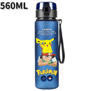 Anime Pokemon Portable Plastic Water Bottle 560ML Ash Ketchum Pikachu High Capacity Insulation Outdoor Water Cup for Kids Gift