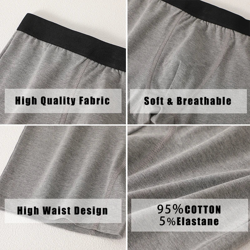 6Pcs Men Panties Cotton Underwear Soft Breathable Boxer Underwear Trendy Simple Hot-Selling Men's Boxer Underwear Fashion Pop