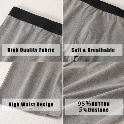 6Pcs Men Panties Cotton Underwear Soft Breathable Boxer Underwear Trendy Simple Hot-Selling Men's Boxer Underwear Fashion Pop