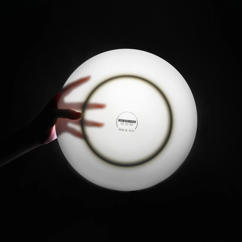 MALACASA NORI 16/32-PIECE Nordic European White Bone China Tableware Set with Bowl,Dinner&Dessert&Soup Plate Set for 4/8 person