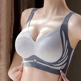Sujetador Push-up inalámbrico Super Gather para mujer, ropa interior ajustable con soporte suave, sujetador de realce sin costuras antiflacidez