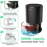 Electric Dehumidifier Moisture Absorbers Air Dryer With 1000ml Water Tank Quiet Air Home Dehumidifier For Bedroom Wardrobe