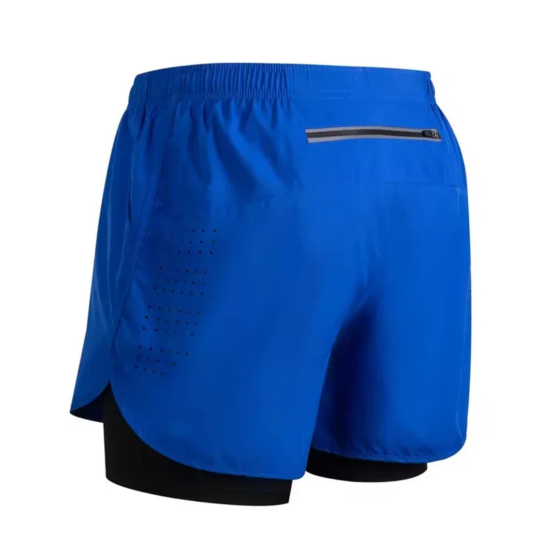 2025 New Men's Running Shorts Fitness Quick-drying Double Layer Shorts Men Workout Training sweatpants Bodybuilding Short Pants