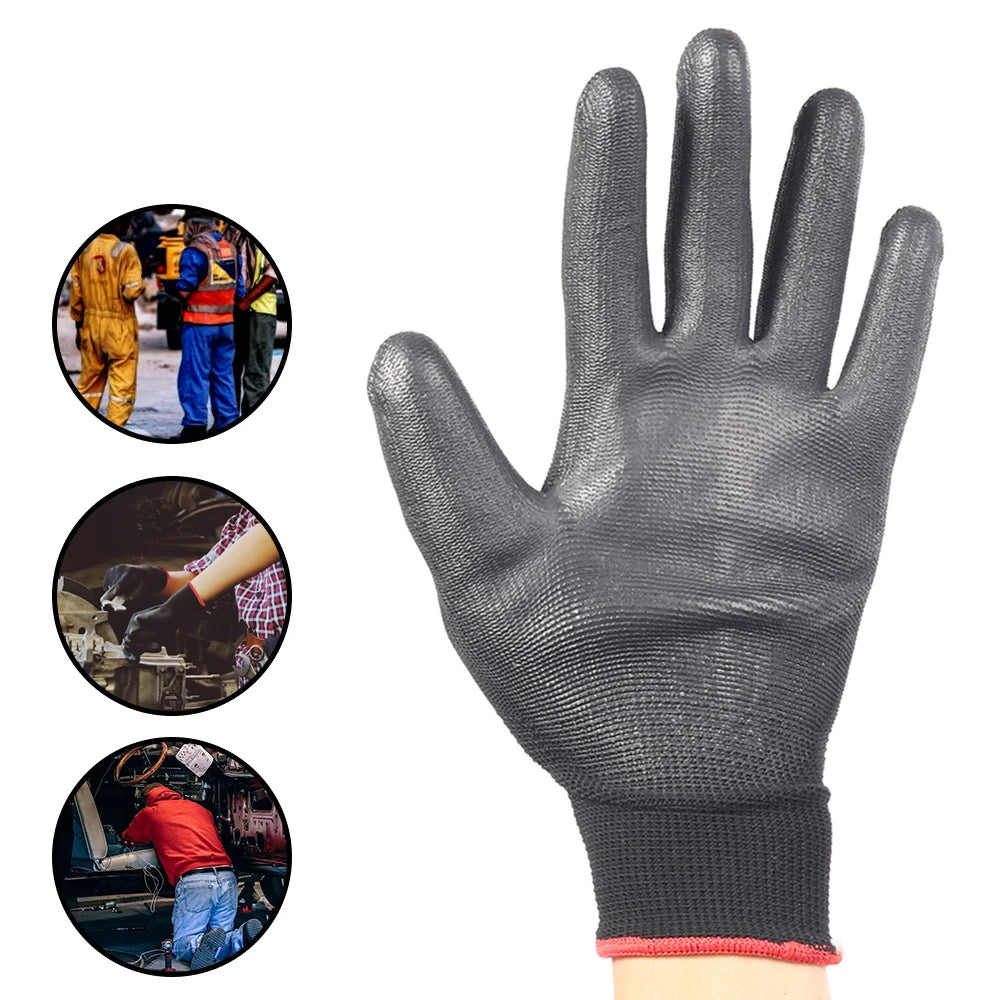 12-36 pairs of nitrile safety coated work gloves, PU gloves and palm coated mechanical work gloves, obtained CE EN388