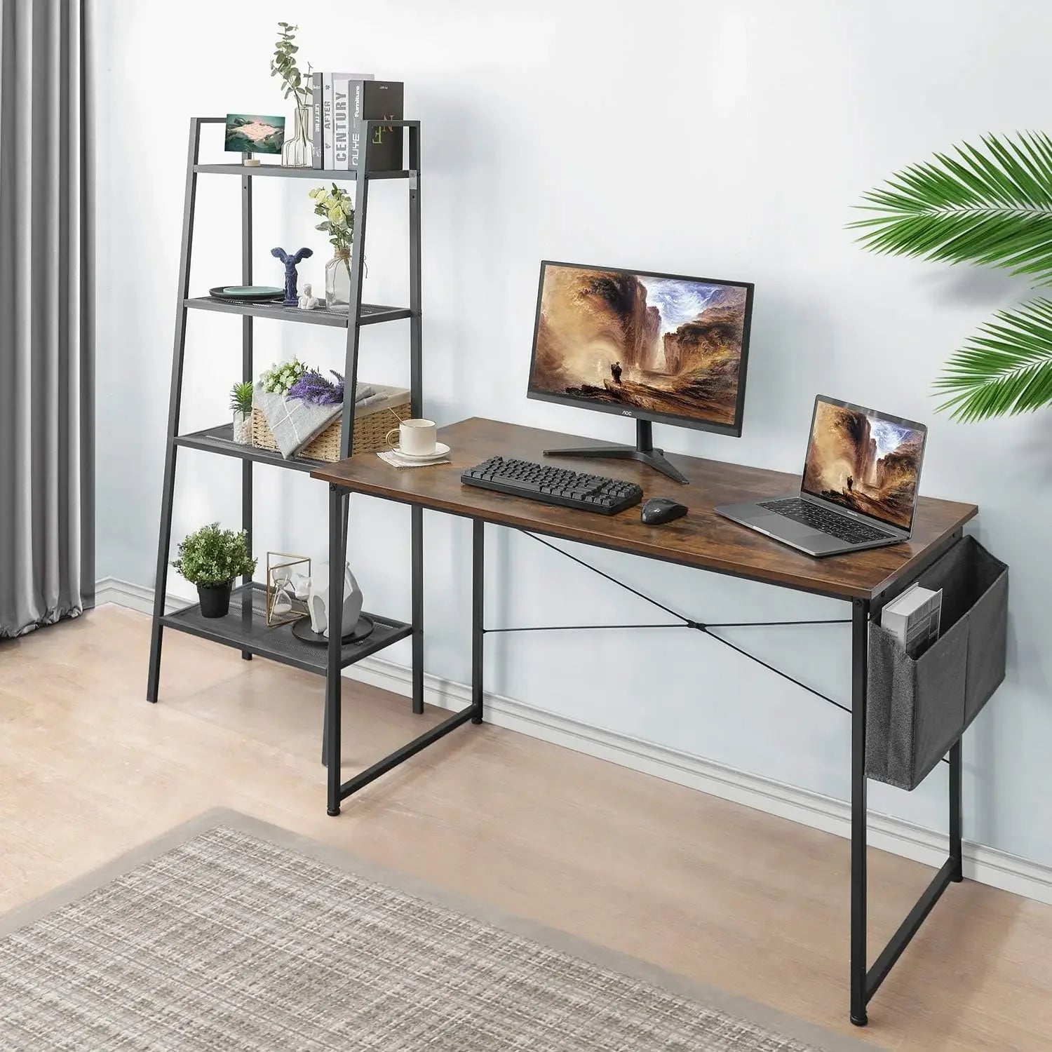 Homfa Desk Computer PC Desk Laptop Table Home Office School  Work Desk Stable with Organizer 100 x 50cm