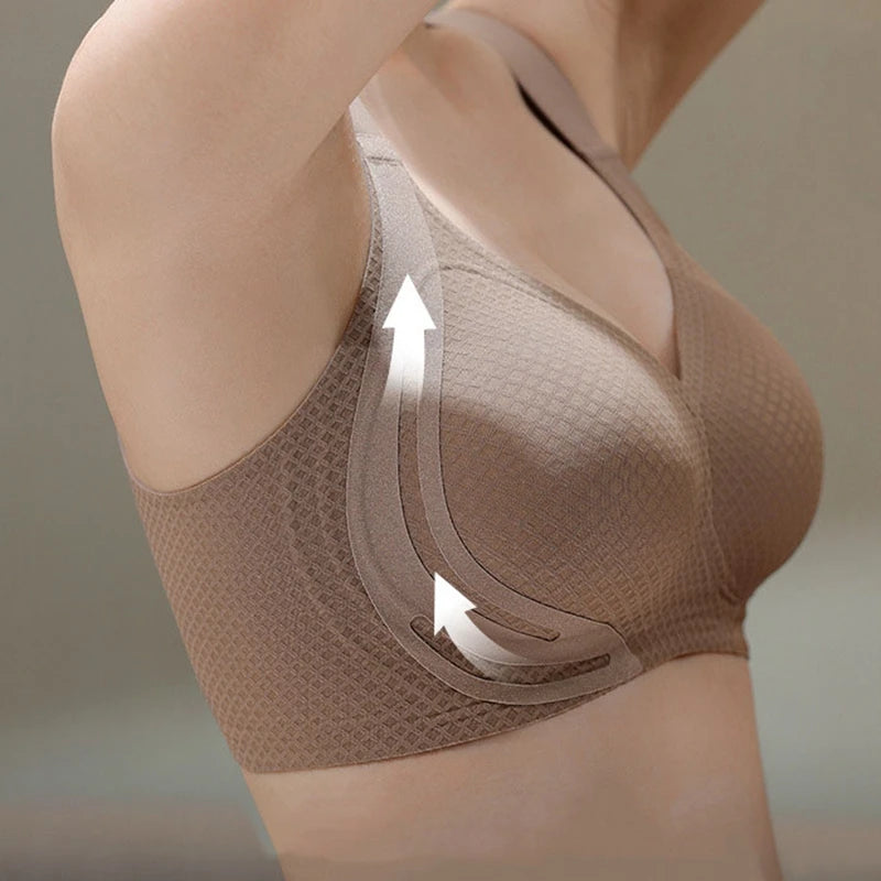 Ropa interior sin costuras para mujer, Push Up, sujetador antiflacidez, ajustable, cómodo, inalámbrico, sujetadores grandes para mostrar pechos pequeños, nuevo