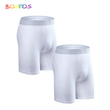 2-pack Long Leg Boxer Shorts Men's Underwear Kit Homme Underpants Boxershorts Slip Underwear for Man Cotton Male Sexy Set Box Gym