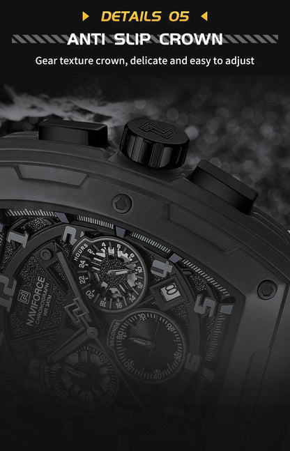 NAVIFORCE Luxury Brand Men Sports Watch Quartz 24 Hours Chronograph Waterproof Male Wristwatches Date Display Clock Reloj Hombre