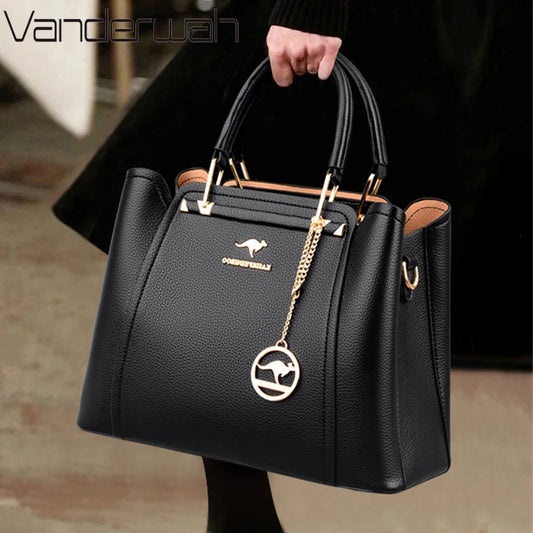 2024 Luxury Women Designer 3 Layers Shoulder Crossbody Bag Ladies Large Capacity Leather Handbags Shopper Brand Messenger Totes