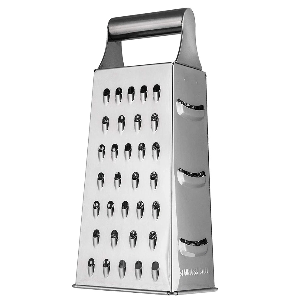 Rallador de caja de acero inoxidable de 4 cuchillas para uso doméstico, contenedor, cortador de verduras multiusos, herramientas de cocina, rebanador manual de queso